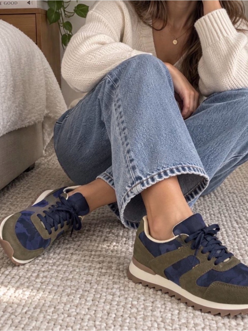CHARLESTON SHOE CO. Navy & Olive Green Camouflage Women's Sneakers